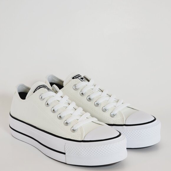 Converse Shoes - Converse CTAS Lift Ox Egret/White/Black Canvas Platform Sneakers A09992C NWT